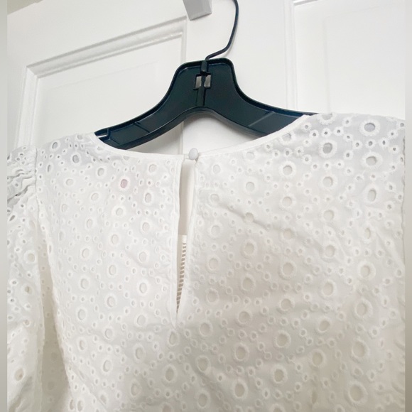 NWT Parker White Eyelet Short Sleeve Blouse - Picture 6 of 7